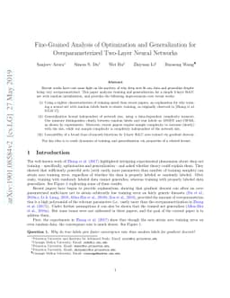 Fine-Grained Analysis of Optimization and Generalization for
  Overparameterized Two-Layer Neural Networks