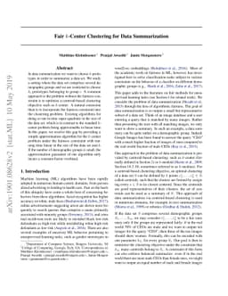 Fair k-Center Clustering for Data Summarization