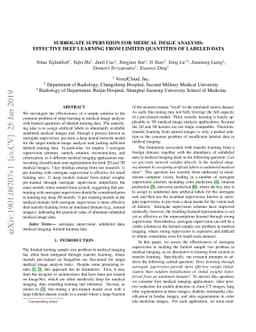 Surrogate Supervision for Medical Image Analysis: Effective Deep
  Learning From Limited Quantities of Labeled Data