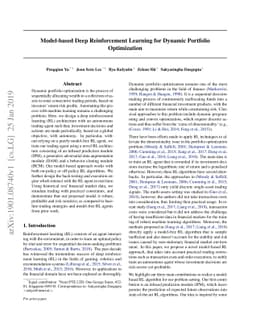 Model-based Deep Reinforcement Learning for Dynamic Portfolio
  Optimization