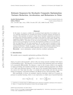 Estimate Sequences for Stochastic Composite Optimization: Variance
  Reduction, Acceleration, and Robustness to Noise