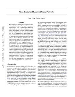 State-Regularized Recurrent Neural Networks