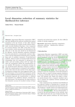 Local dimension reduction of summary statistics for likelihood-free
  inference