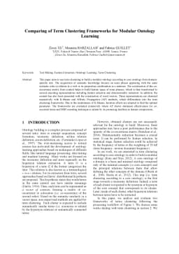 Comparing of Term Clustering Frameworks for Modular Ontology Learning
