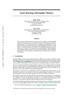 Faster Boosting with Smaller Memory