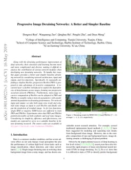 Progressive Image Deraining Networks: A Better and Simpler Baseline