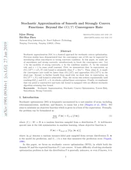 Stochastic Approximation of Smooth and Strongly Convex Functions: Beyond
  the $O(1/T)$ Convergence Rate