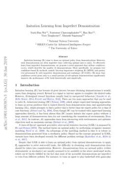 Imitation Learning from Imperfect Demonstration