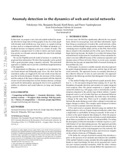 Anomaly detection in the dynamics of web and social networks