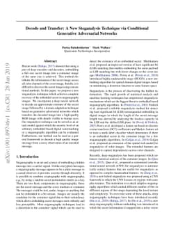 Decode and Transfer: A New Steganalysis Technique via Conditional
  Generative Adversarial Networks