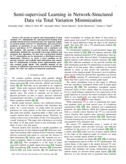 Semi-supervised Learning in Network-Structured Data via Total Variation
  Minimization