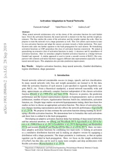 Activation Adaptation in Neural Networks