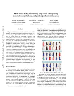 Multi-modal dialog for browsing large visual catalogs using
  exploration-exploitation paradigm in a joint embedding space
