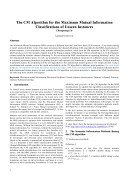 The CM Algorithm for the Maximum Mutual Information Classifications of
  Unseen Instances