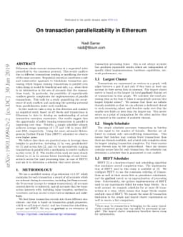 On transaction parallelizability in Ethereum