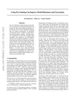 Using Pre-Training Can Improve Model Robustness and Uncertainty