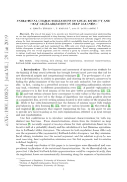 Variational Characterizations of Local Entropy and Heat Regularization
  in Deep Learning