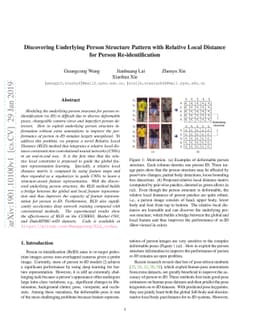 Discovering Underlying Person Structure Pattern with Relative Local
  Distance for Person Re-identification