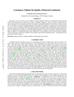 Learning to Validate the Quality of Detected Landmarks