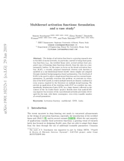 Multikernel activation functions: formulation and a case study