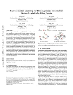 Representation Learning for Heterogeneous Information Networks via
  Embedding Events