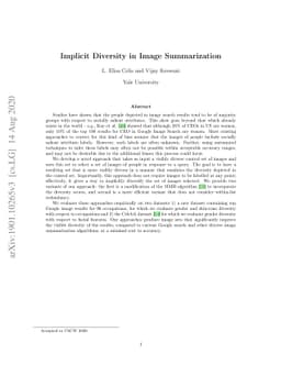 Implicit Diversity in Image Summarization