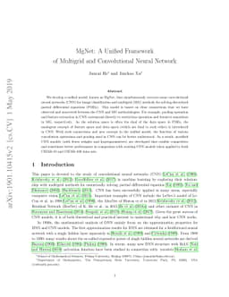 MgNet: A Unified Framework of Multigrid and Convolutional Neural Network