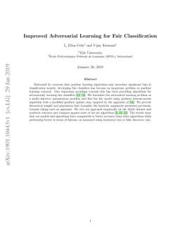 Improved Adversarial Learning for Fair Classification