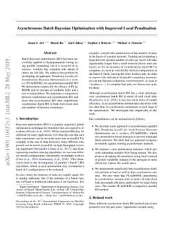 Asynchronous Batch Bayesian Optimisation with Improved Local
  Penalisation