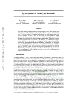 Hyperspherical Prototype Networks