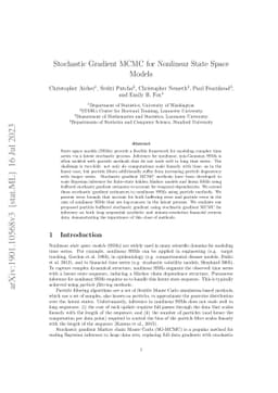 Stochastic Gradient MCMC for Nonlinear State Space Models