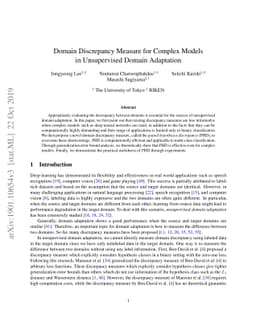 Domain Discrepancy Measure for Complex Models in Unsupervised Domain
  Adaptation