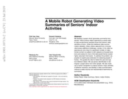 A Mobile Robot Generating Video Summaries of Seniors' Indoor Activities