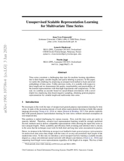 Unsupervised Scalable Representation Learning for Multivariate Time
  Series