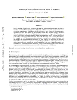 Learning Context-Dependent Choice Functions