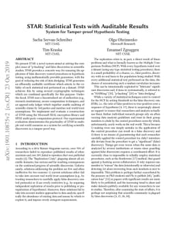 STAR: Statistical Tests with Auditable Results