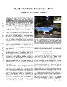 Distant Vehicle Detection Using Radar and Vision