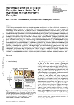 Bootstrapping Robotic Ecological Perception from a Limited Set of
  Hypotheses Through Interactive Perception