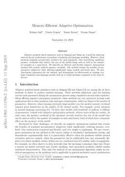 Memory-Efficient Adaptive Optimization