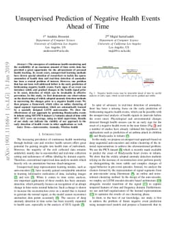 Unsupervised Prediction of Negative Health Events Ahead of Time