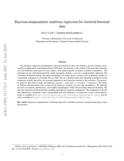 Bayesian nonparametric multiway regression for clustered binomial data