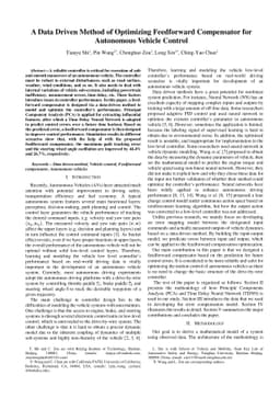 A Data Driven Method of Optimizing Feedforward Compensator for
  Autonomous Vehicle