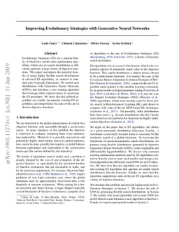 Improving Evolutionary Strategies with Generative Neural Networks
