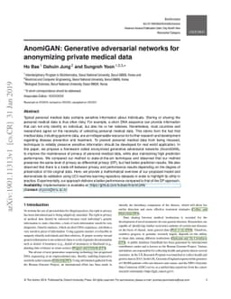 AnomiGAN: Generative adversarial networks for anonymizing private
  medical data
