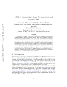 MONet: Unsupervised Scene Decomposition and Representation