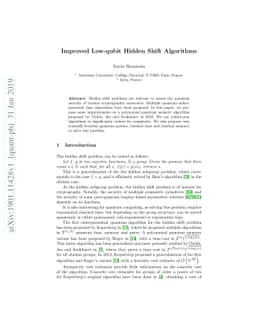 Improved Low-qubit Hidden Shift Algorithms