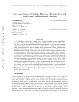 Successor Features Combine Elements of Model-Free and Model-based
  Reinforcement Learning