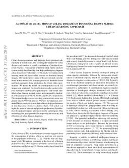 Automated detection of celiac disease on duodenal biopsy slides: a deep
  learning approach