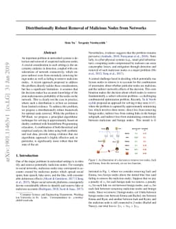 Distributionally Robust Removal of Malicious Nodes from Networks