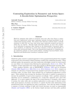 Contrasting Exploration in Parameter and Action Space: A Zeroth-Order
  Optimization Perspective